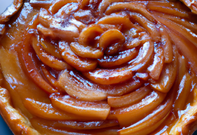 Tarte Tatin à notre façon, aux pommes et poires des vergers d'Ile-de-France au caramel miellé du Gâtinais