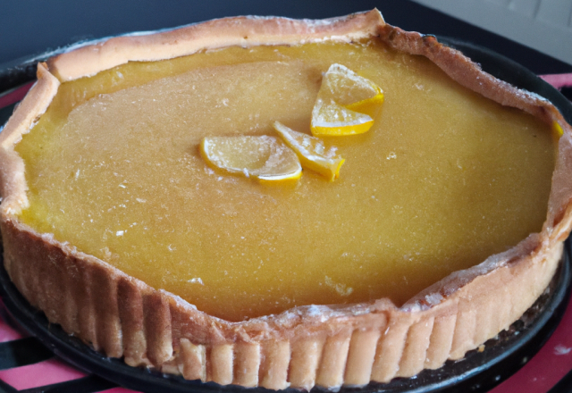 Tarte au citron, pâte aromatisée aux zestes