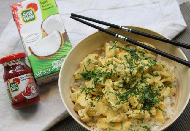 Curry de poulet au lait de coco