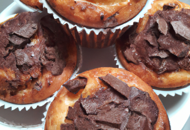 Muffins à la noix de coco et nappage au chocolat