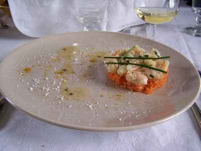 Tartare de langoustine, cumin et ciboulette