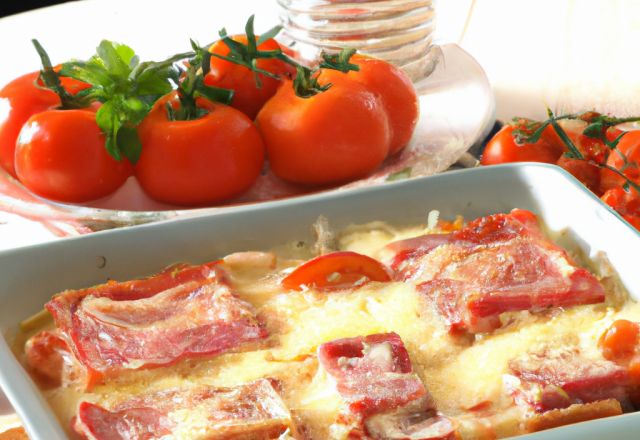 Gratin de tomates et jambon