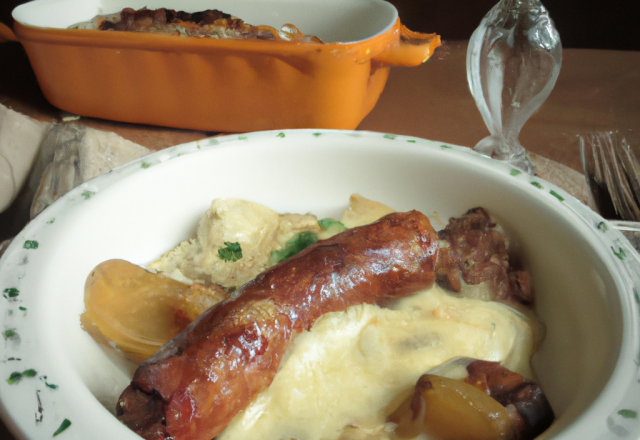 Gratin champenois andouillette/boudin blanc