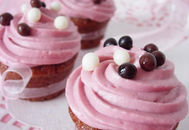 Mini cupcakes chocolat framboise