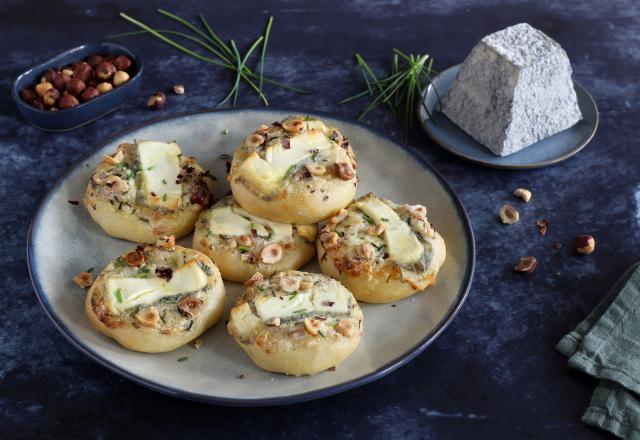 Mini pizza blanche aux noisettes et au Valençay AOP