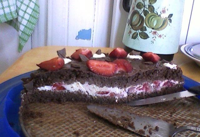 Tarte aux fraises et au chocolat