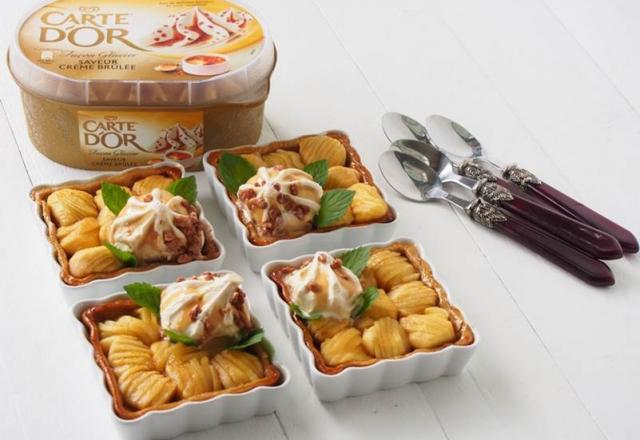 Tatins à la crème glacée Carte d'Or® façon glacier saveur crème brûlée