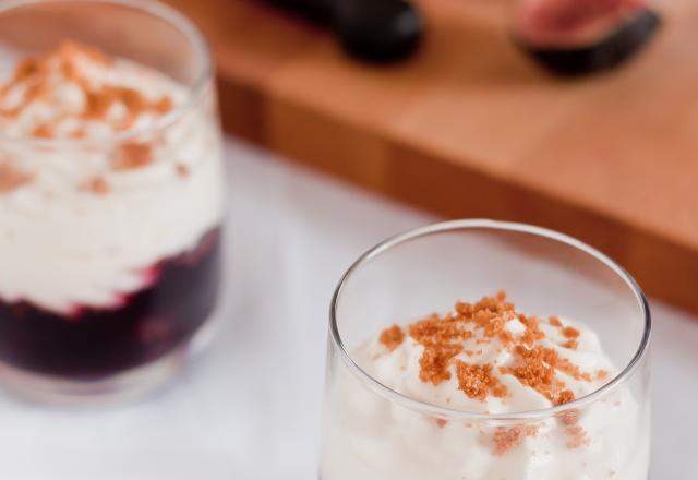 Figues pochées au vin et crème légére au mascarpone