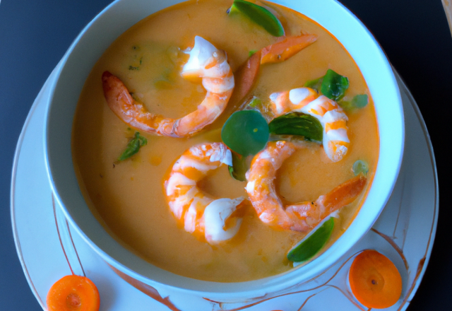 Soupe originale de crevettes au lait de coco épicé