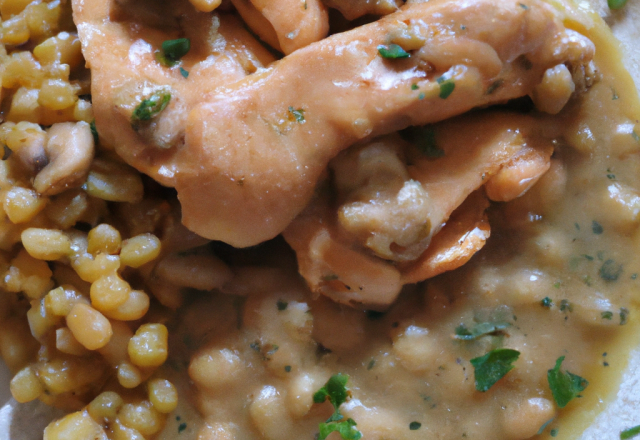 Risotto au poulet et lentilles