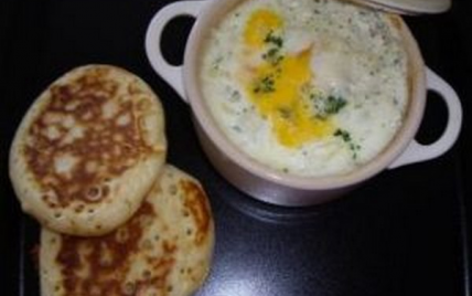 Œuf cocotte saumon aux blinis maison