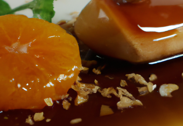 Foie gras accompagné d'un caramel d'orange