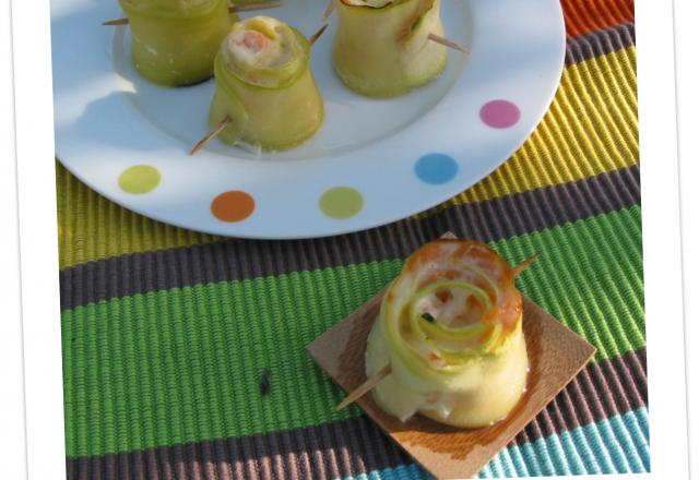 Roulés de courgettes au saumon fumé maison