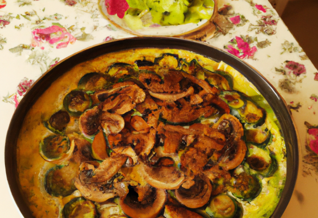 Flan de courgettes et champignons