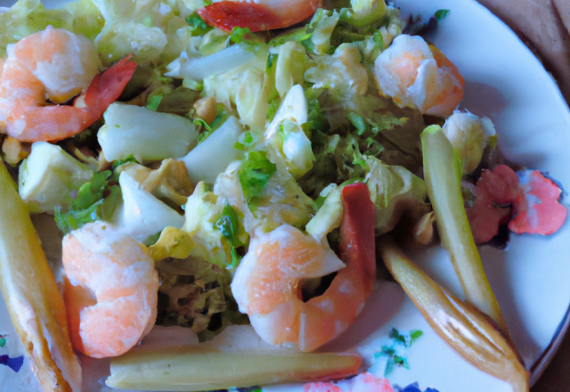 Salade d'endives et crevettes à la ciboulette