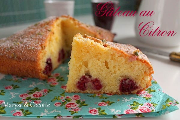 Gâteau au citron et framboises