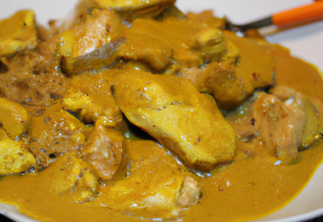 Poulet au curry à la poêle