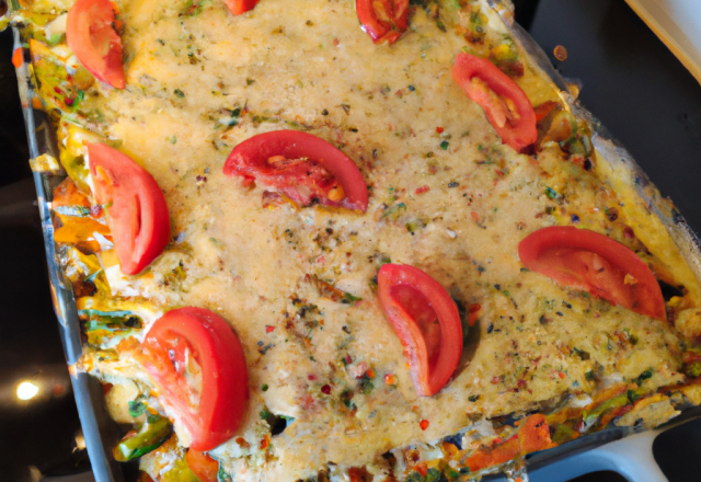 Gratin de spaghettis aux légumes