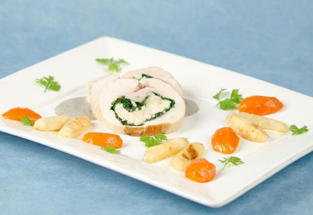 Blancs de poularde farcis au boudin blanc