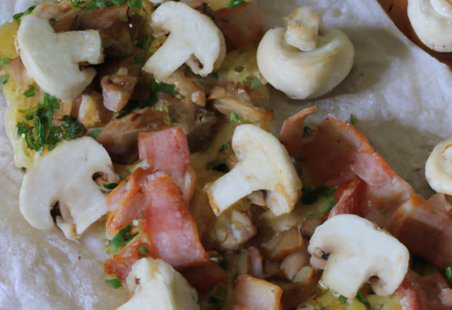 Croûte lardons champignons petit budget