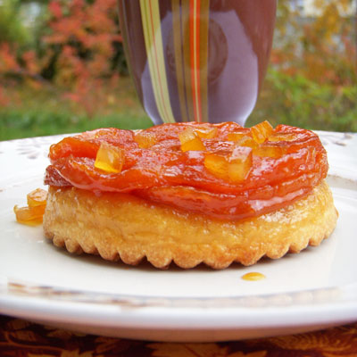 Tatin de butternut aux écorces d'oranges confites & chocolat blanc