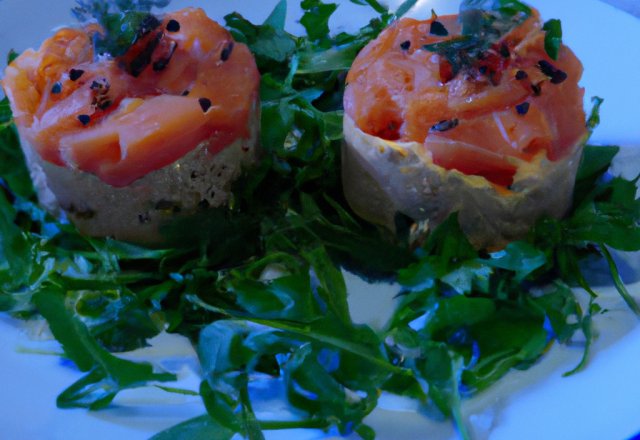 Mousse de cresson et saumon mariné au Paprika de Zitava