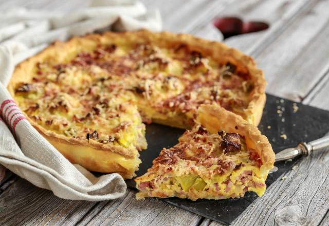 Tarte aux poireaux et au gruyère