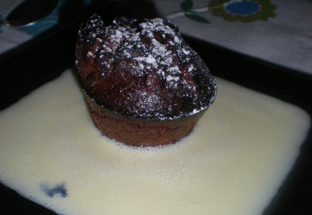 Muffin au chocolat cœur praliné