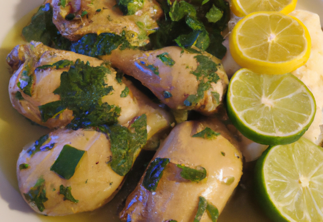 Poulet en yassa ou poulet au citron vert