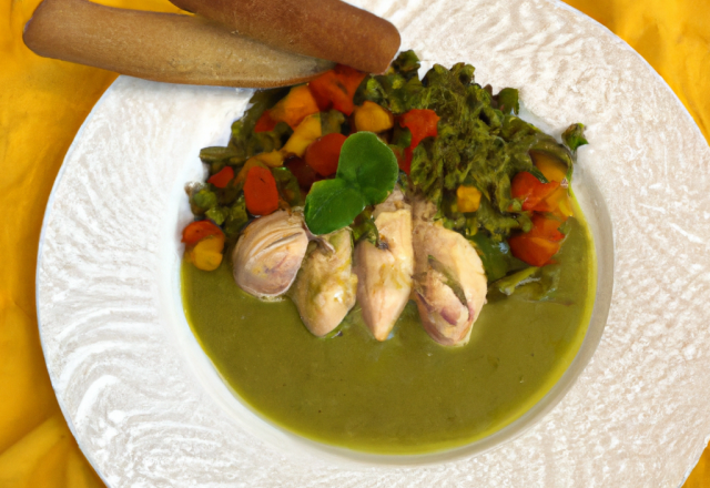 Poulet et sauce verte