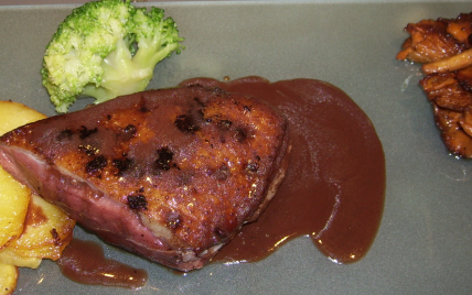 Magret de canard au chocolat