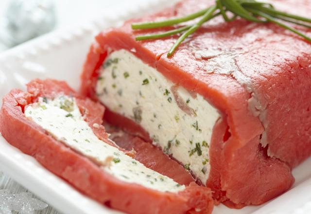 Terrine de saumon fumé, fromage frais à la crème et ciboulette