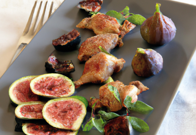 Filets de lapin grillés aux figues fraîches