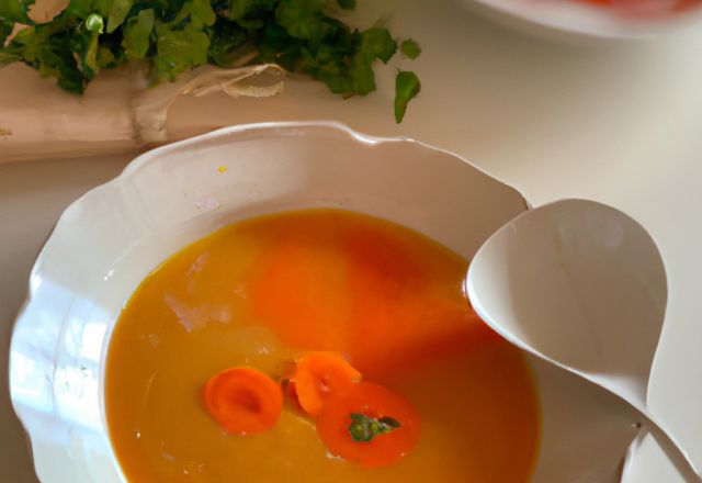 Soupe aux fanes de carottes