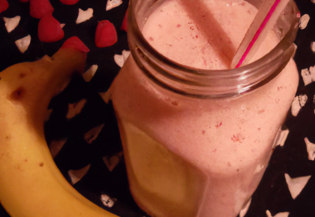 Smoothie rafraîchissant aux framboises et à la banane