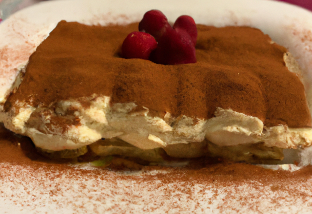 Tiramisu à la framboise pour les amoureux