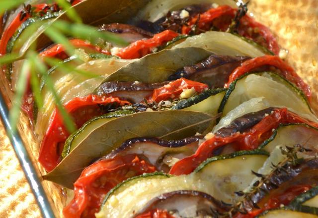 Tian d'aubergines, courgettes et tomates