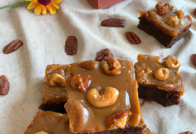 Brownies aux cacahuètes caramélisées et cannelle