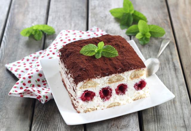 Tiramisu léger aux framboises