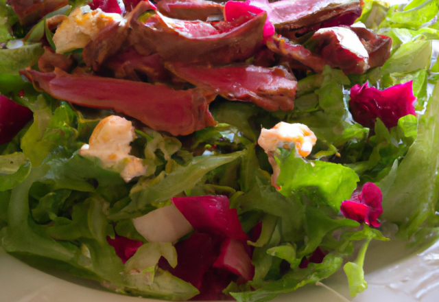 Salade de Champerloises au magret de canard