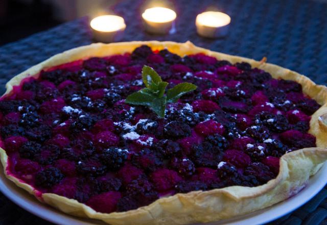 Tarte aux fruits rouges avec crème mascarpone