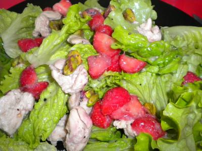 Salade de volaille aux fraises