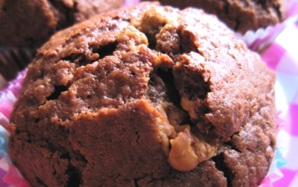 Muffins au chocolat, cœur de spéculoos