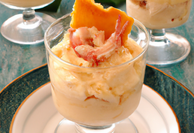 Verrine de mousse légère de crustacé au lait de coco