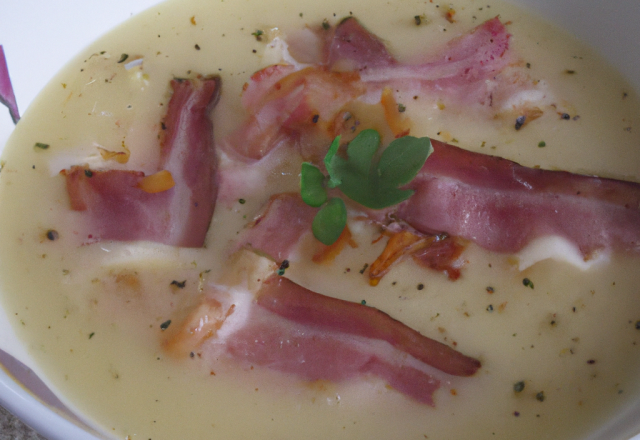 Soupe de panais à la fourme d'ambert et lardons