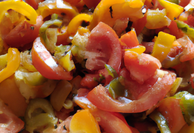 Salade cuite au poivrons et tomates