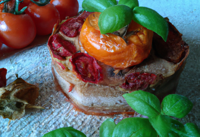 Cake salé tomates séchées et basilic