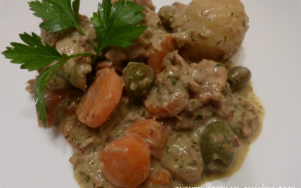 Daube de veau aux carottes et olives vertes