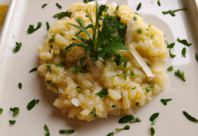 Risotto au yuzu et aux fines herbes