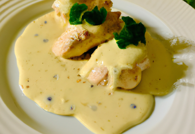 Suprême de chapon et sauce à la crème de muscat